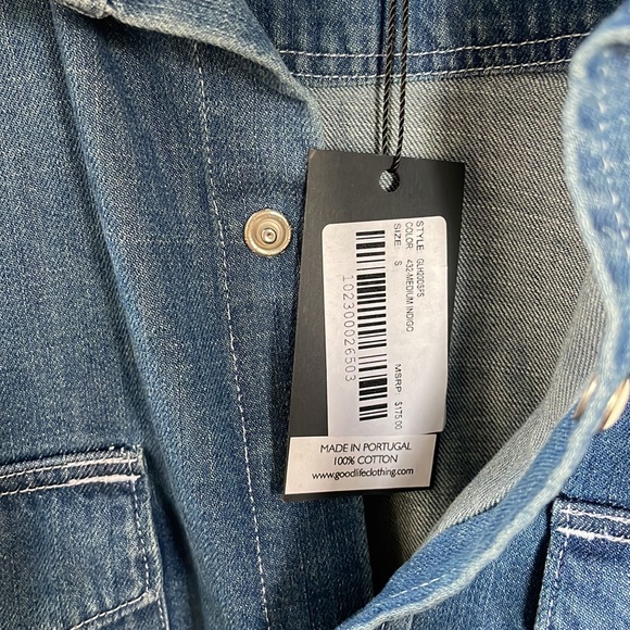 NWT Goodlife Pearl Snap Denim Button Up Western Shirt - Picture 4 of 6